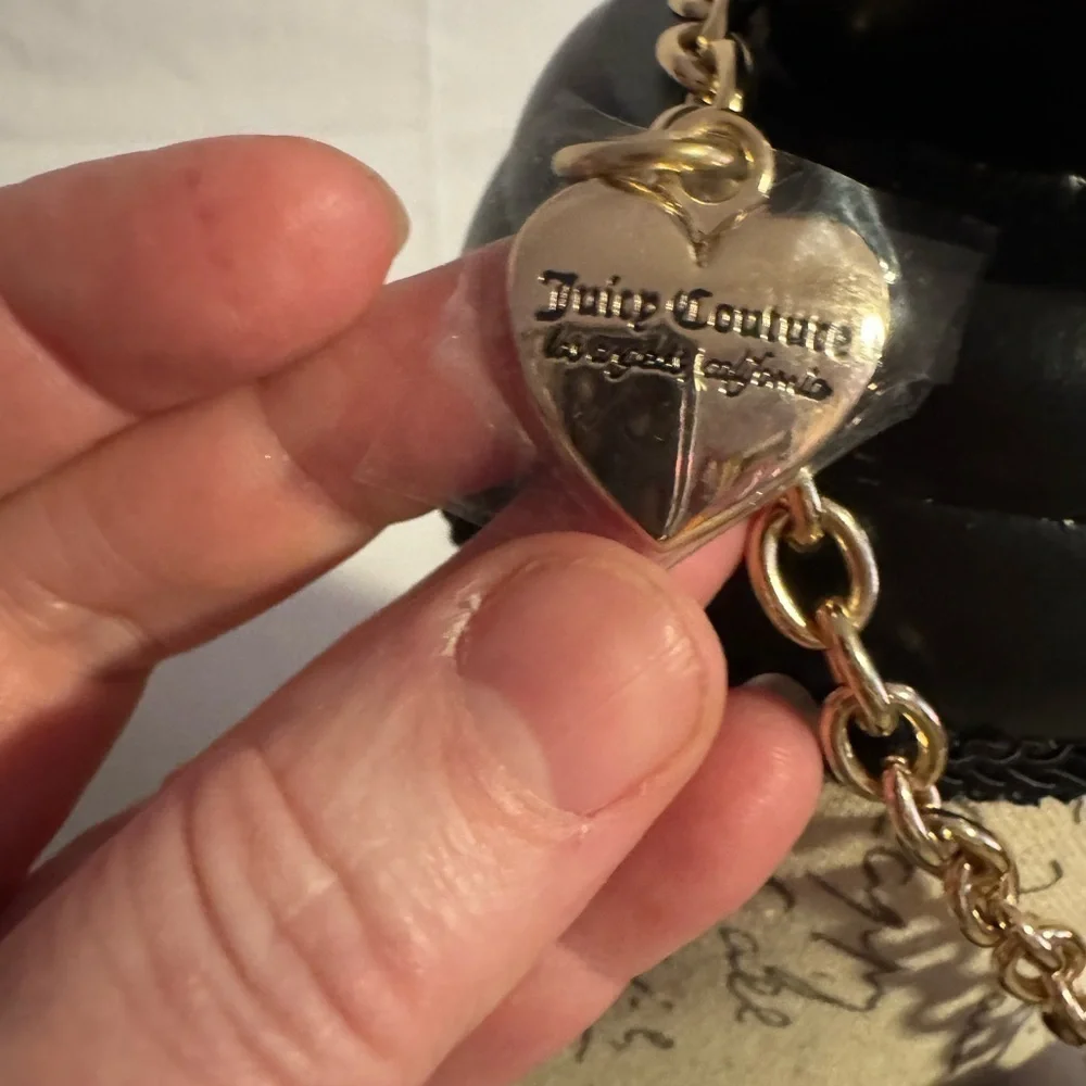 Juicy Couture black heart wristlet